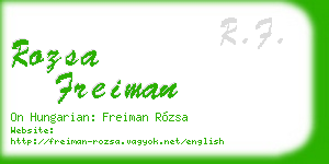 rozsa freiman business card